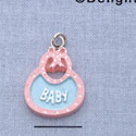 7561 - Baby Bib - Multi  - Resin Charm