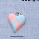 7576 - Heart - Multi  - Resin Charm