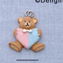 7606 - Bear - Heart Multi  - Resin Charm