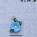 7609 - Flower - Morning Glory Blue  - Resin Charm