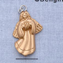 7616 - Angel - Accordian Gold  - Resin Charm