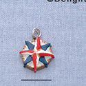 7627 - Compass - Red, White, and Blue  - Resin Charm