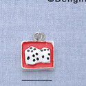 7632 - Dice - Red Background  - Resin Charm