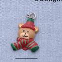 7637 - Bear - Scarf Matte  - Resin Charm