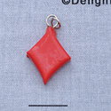 7638 - Card Suit - Diamond Red  - Resin Charm
