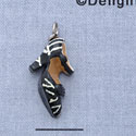 7645* - Shoe - Strap Zebra - Resin Charm