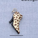 7647 - Shoe - Boot Giraffe Print  - Resin Charm