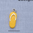 7654 - Flip Flop - Bright Yellow  - Resin Charm