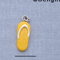 7654 - Flip Flop - Bright Yellow  - Resin Charm