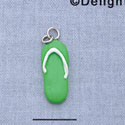 7656 - Flip Flop - Bright Green  - Resin Charm