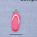 7659 - Flip Flop - Bright Pink  - Resin Charm