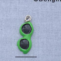 7662 - Sunglases - Bright Green  - Resin Charm