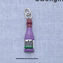 7674 - Wine Bottle - Purple - Resin Charm