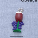 7675 - Wine Glass - Red Grapes - Resin Charm