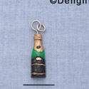 7687 - Champagne Bottle - Green  - Resin Charm
