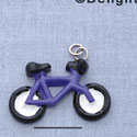 7711 - Bicycle - Bright Purple  - Resin Charm