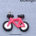 7713 - Bicycle - Bright Pink  - Resin Charm