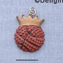 7727 - Basketball With Crown  - Resin Charm