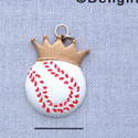 7728 - Baseball With Crown  - Resin Charm