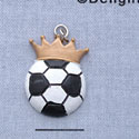 7730 - Soccerball With Crown  - Resin Charm