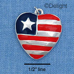 C1001 - Heart - Usa Star - Silver Charm