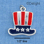 C1008 - Uncle Sam Hat - Usa - Silver Charm
