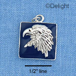 C1009* - Eagle - Head Blue - Silver Charm (Left or Right)
