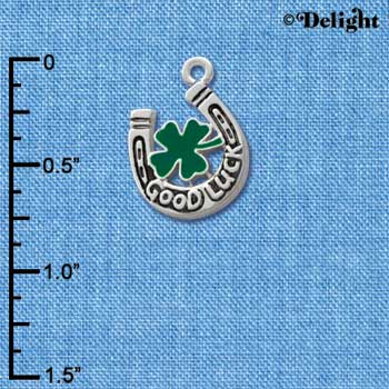 C1016* tlf - Horseshoe - Clover - Silver Charm (Left or Right)