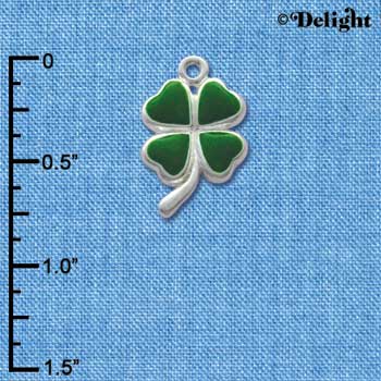 C1018* - Clover - Heart - Silver Charm (Left or Right)