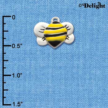 C1020 - Bee - Front Yellow - Silver Charm