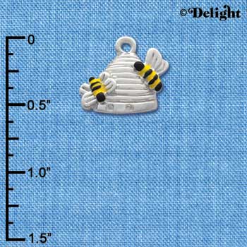 C1022 - Bees - 2 Beehive - Silver Charm