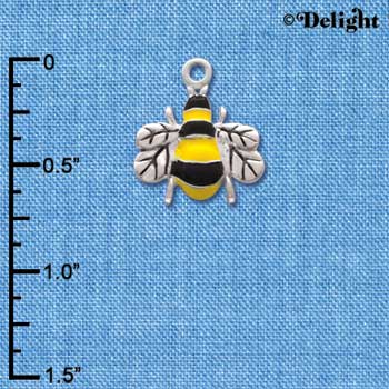 C1024 - Bee - Front Yellow Fancy - Silver Charm