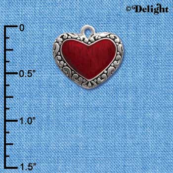 C1028 - Heart - Red Fancy - Silver Charm