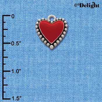 C1032 - Heart - Red Fancy - Silver Charm