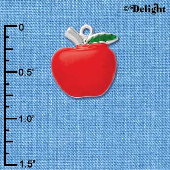 C1044* - Apple - Fat - Silver Charm (Left or Right)