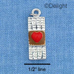 C1054 - Bandaid - Heart Red - Silver Charm