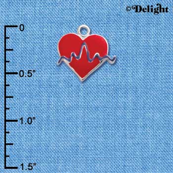 C1060 - Heart - Rhythm Line - Silver Charm