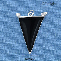 C1098 - Pennant - Black - Silver Charm