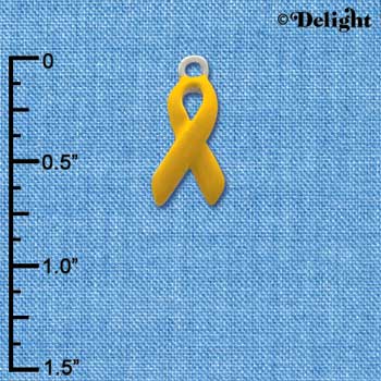 C1100 - Ribbon - Yellow - Silver Charm Mini