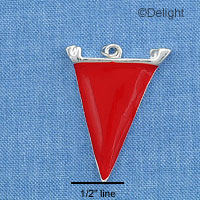C1105 - Pennant - Red - Silver Charm