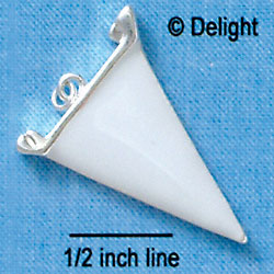 C1108 - Pennant - White - Silver Charm