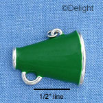 C1114* - Megaphone - Green - Silver Charm (Left or Right)