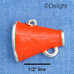 C1116* - Megaphone - Orange - Silver Charm (Left or Right)