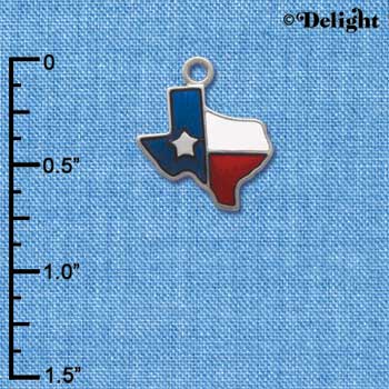 C1123 - Texas - Lone Star Glass - Silver Charm