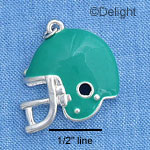 C1133* - Football Helmet - Teal - Silver Charm