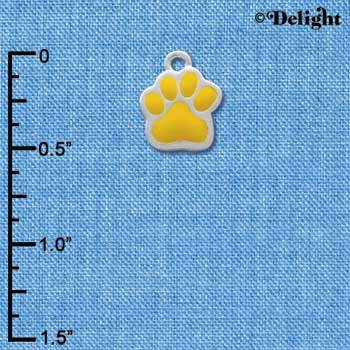 C1148 - Small Yellow Paw - Silver Charm