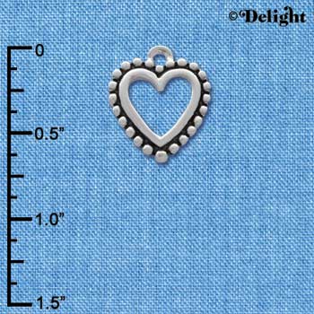 C1149 - Heart - Fancy Open - Silver Charm