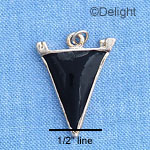 C1150 - Pennant - Black - Silver Charm Mini