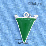 C1153 - Pennant - Green - Silver Charm Mini