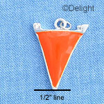 C1155 - Pennant - Orange - Silver Charm Mini